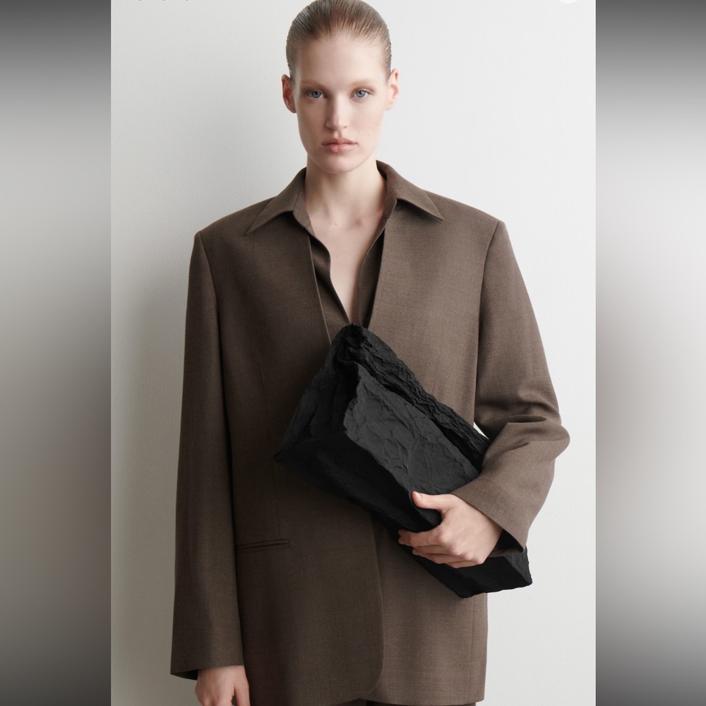 COS FOLDED OVERSIZED CRINKLED CLUTCH BAG